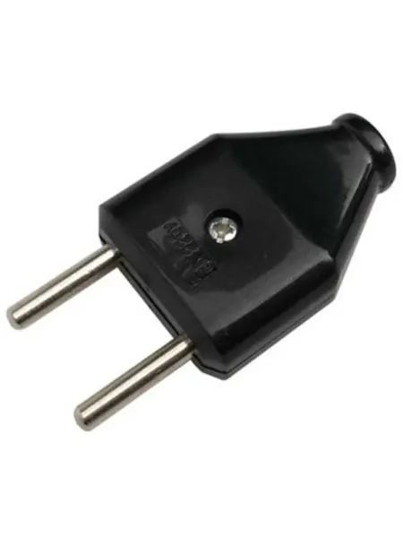 General Lighting Systems Вилка электрическая прямая 6А 250В без заземления черная