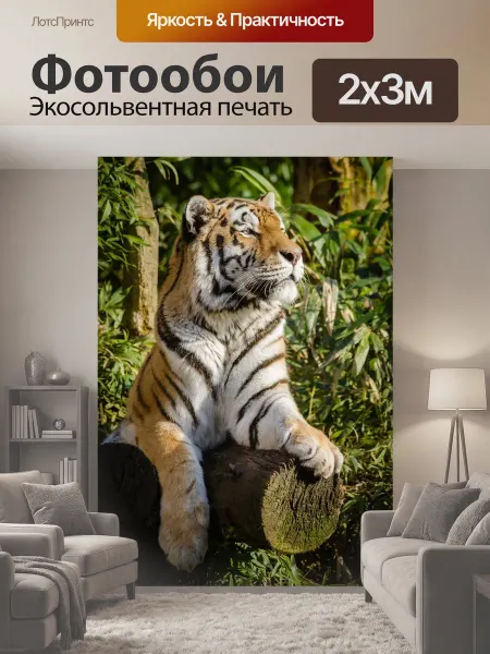 LotsPrints Фотообои "Суматранский тигр Фон Природа и животные." 2x3м