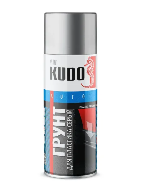 KUDO Грунт-спрей для пластика серый AUTO (520мл)