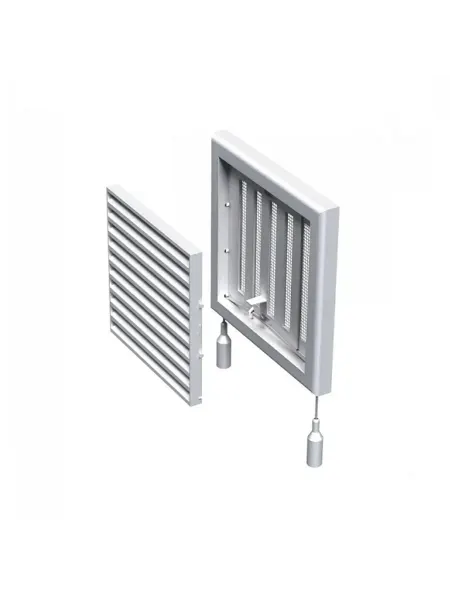 Vents Решетка 187х187мм d=125мм с москит. сеткой пластик