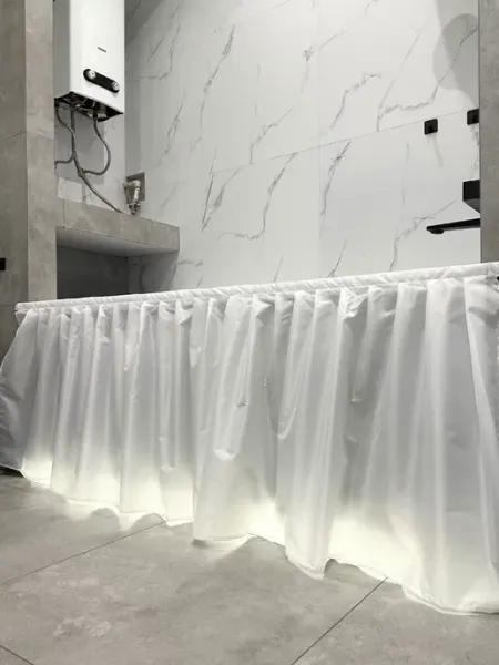 AR Decor 220х60 Штора под ванну тканевая, цвет белый