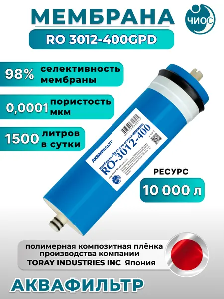 АкваФильтр Мембрана обратного осмоса RO 3012-400GPD