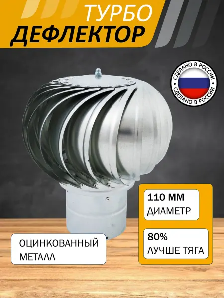 ROTADO Турбодефлектор ТД110, оцинкованный металл