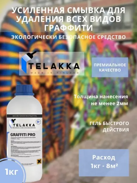 Telakka Антиграффити смывка старой краски с фасада удалитель маркера