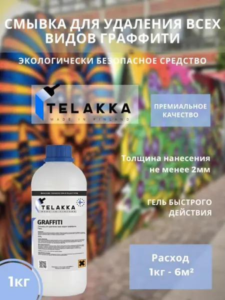 Telakka Антиграффити, смывка краски с фасада, удалитель маркера