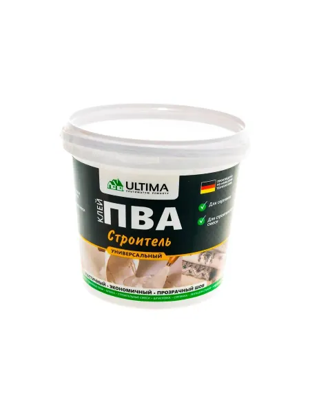 ULTIMA Клей ПВА СТРОИТЕЛЬ ведро 0,9кг ULTSTR09