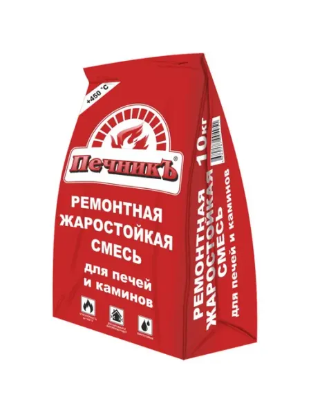 Мир обилия Ремонтная жаростойкая смесь для печей и каминов 10.0 кг