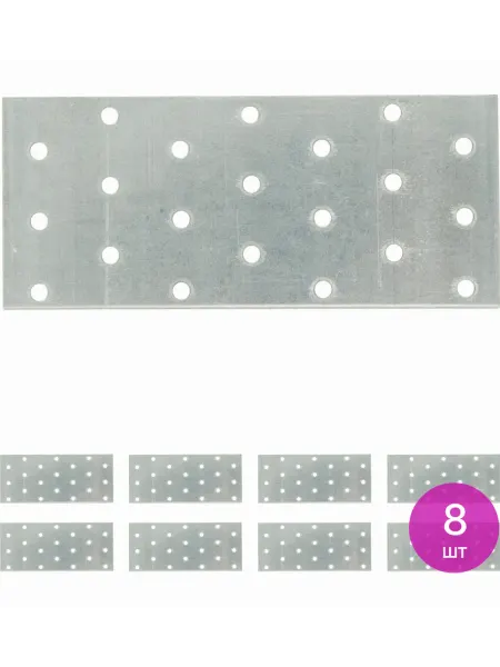 ROCKSOLID Пластина крепежная из оцинкованной стали, 120×60×2мм, 8 шт
