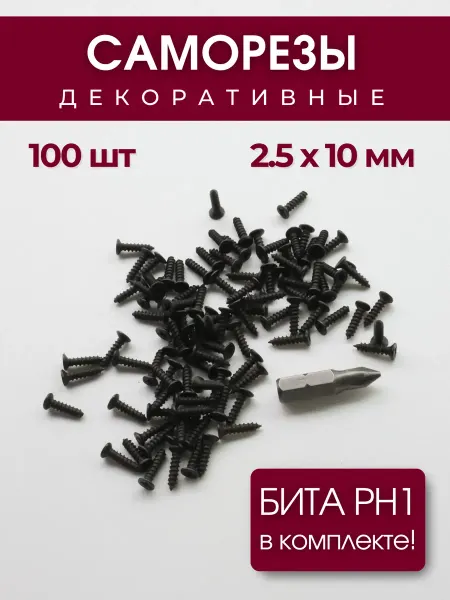 Рокси Набор саморезов (шурупов) 2,5х10 мм, 100 шт
