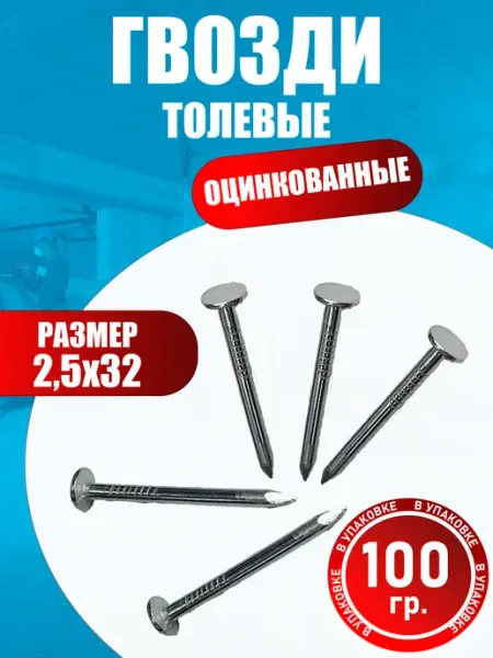 Konung Tools Гвозди толевые оцинкованные 2,5х32 мм, 100 гр