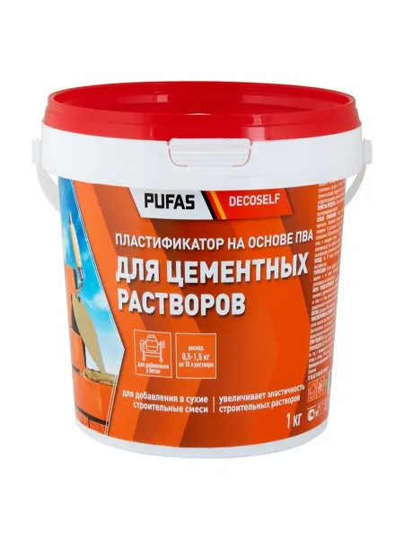Pufas Клей ПВА строительный пластификатор Decoself 5кг
