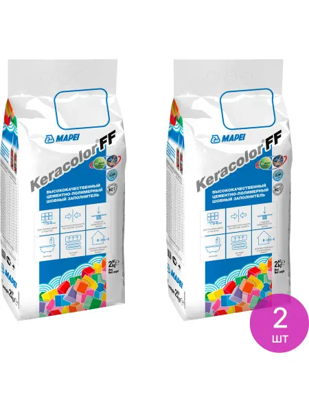 Mapei Затирка Мапей Keracolor FF для швов, №100 белый, 2кг