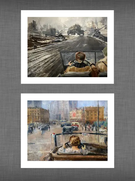 Past_today Набор картин Пименова, (иск. холст без подрамника, 30х40 см)