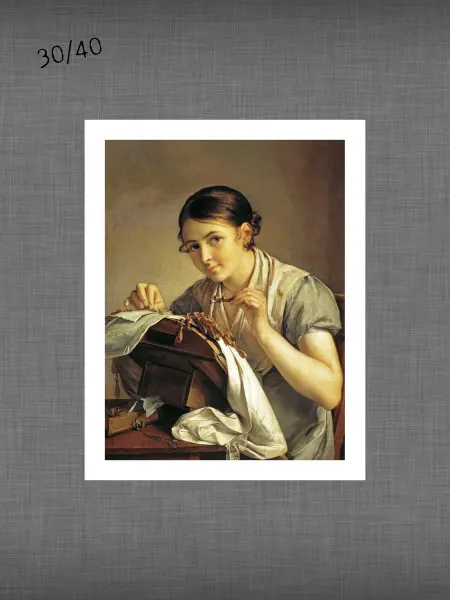 Past_today "Кружевница", Тропинин (нат.холст без подрамника, 30х40)