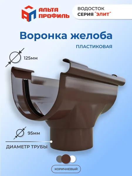 Альта Профиль Воронка желоба пластиковая водостока для крыши дома