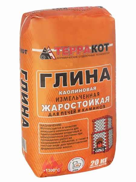 Терракот Каолиновая глина печная 20 кг
