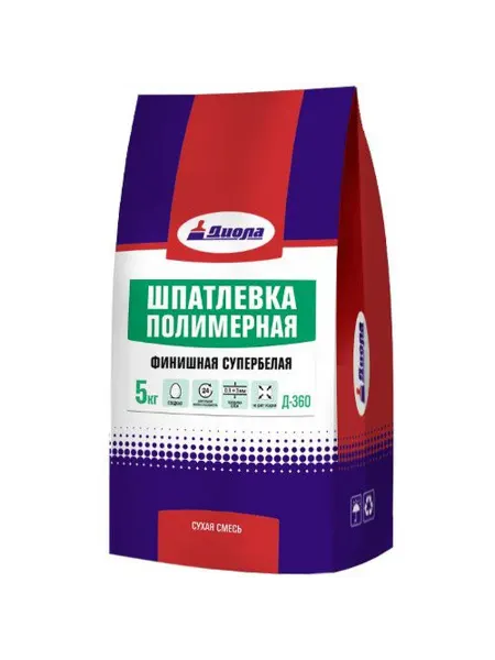 Диола Шпатлевка финишная Д-360 5 кг для стен и потолков