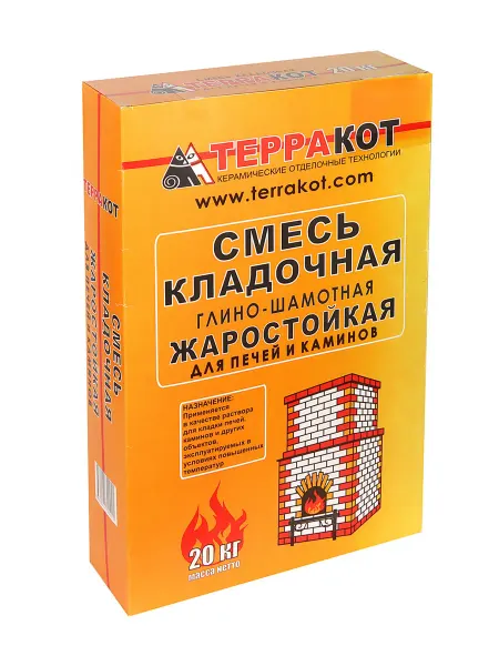 Терракот Жаростойкая кладочная смесь для печей и каминов 5 кг