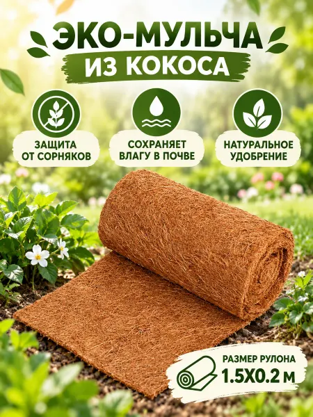 Сималенд Мульча кокосовая рулон 1.5х0.2м для растений