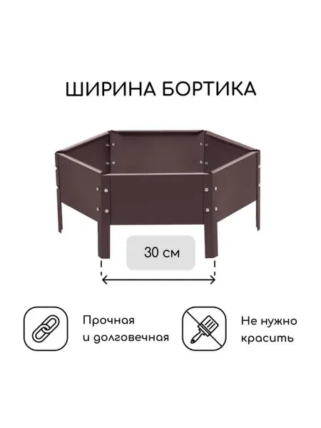 Эстетичная оцинкованная клумба 60 см