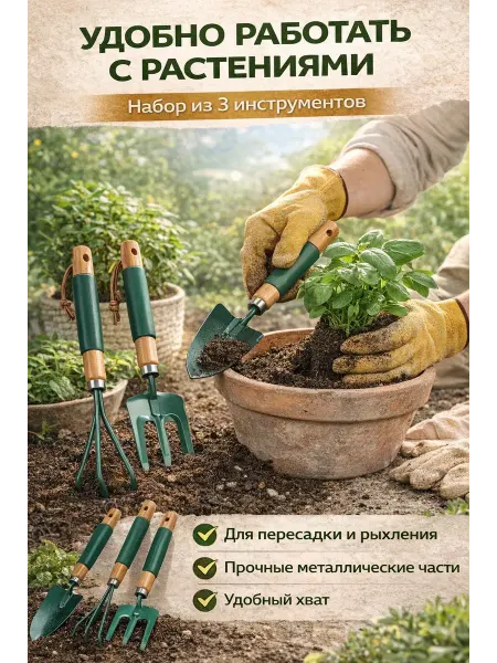 ВПВ3 Набор садовых инструментов 3 в 1 для ухода и пересадки