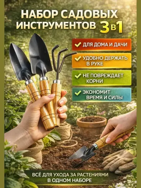 Зунерия Набор садовых инструментов 3 в 1