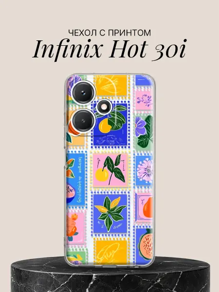 Infinix Чехол на Hot 30i с принтом Ботанические марки