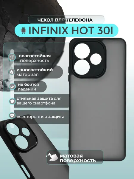 ВЧехле Чехол на Infinix Hot 30i прозрачный с силиконовым кантом