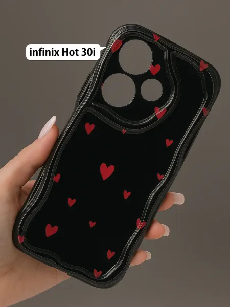 РИНОФОН Рельефный чехол с сердечками на Infinix Hot 30i
