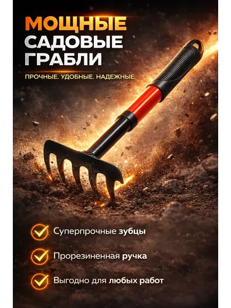 FUCAindira Грабли садовые для обработки почвы