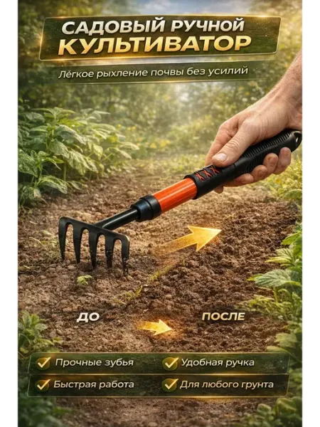 LI Liza Садовый ручной культиватор грабли