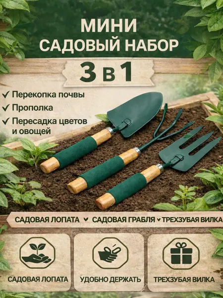 Mark_shop Инструменты для сада и огорода набор 3 шт