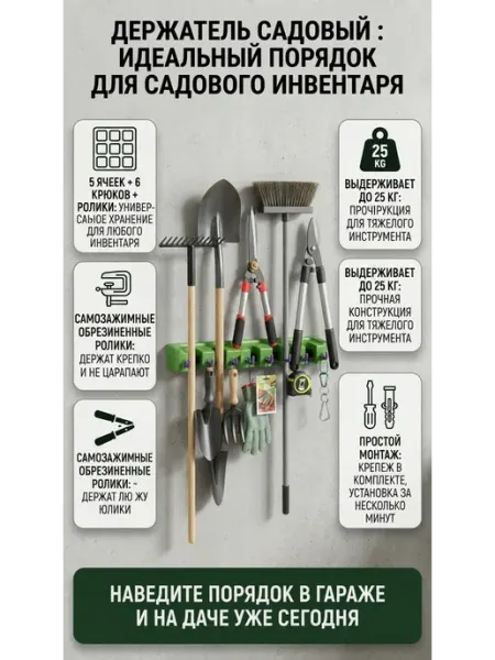 PALISAD Настенный держатель для садового инструмента