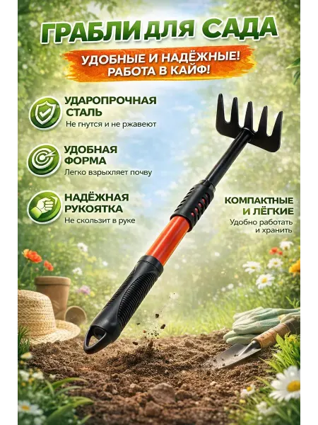 UzarbekovaM Грабли садовые компактные ручные