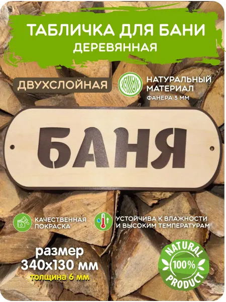 Завод Рекламных Конструкций Табличка бани и сауны с надписью Баня