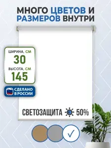 Рулонные шторы MINI COMFORT VEREND FORT 30x145см белый
