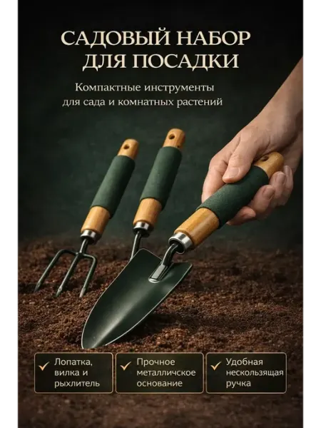 КРЕПА Садовый инструмент набор для рассады лопатка рыхлитель вилка