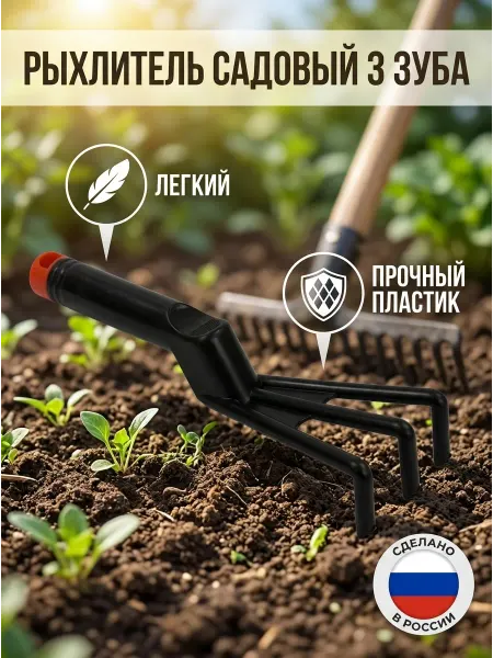 Удачный урожай Грабли трехзубые ручные
