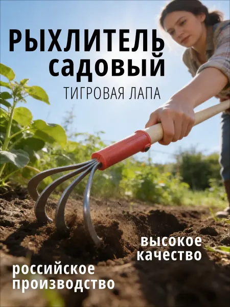 Дачный Эксперт Рыхлитель садовый ручной инструмент и инвентарь с черенком