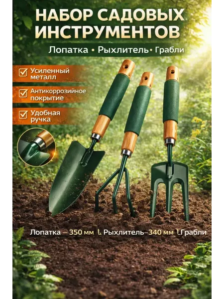 Уютверк Набор садового инструмента для ухода за рассадой ирастениями