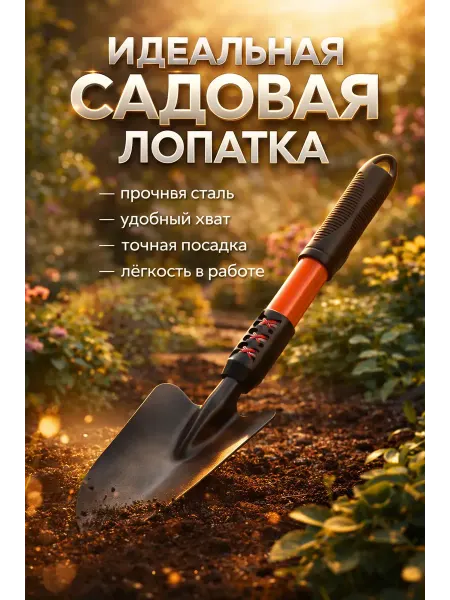 С347 Садовая лопатка с пластиковым черенком