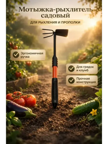 Чина03 Мотыжка-рыхлитель садовый ручной для прополки почвы