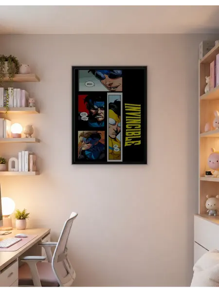Postersbase Интерьерный постер Неуязвимый Коллаж из комиксов 4 30x40