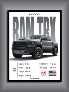 Автомобильный постер Dodge Ram TRX (30x40)
