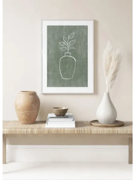 Onllyart Постер 30x40 зеленая льняная ваза