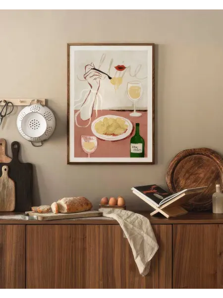 Onllyart Постер 30x40 вино и макароны