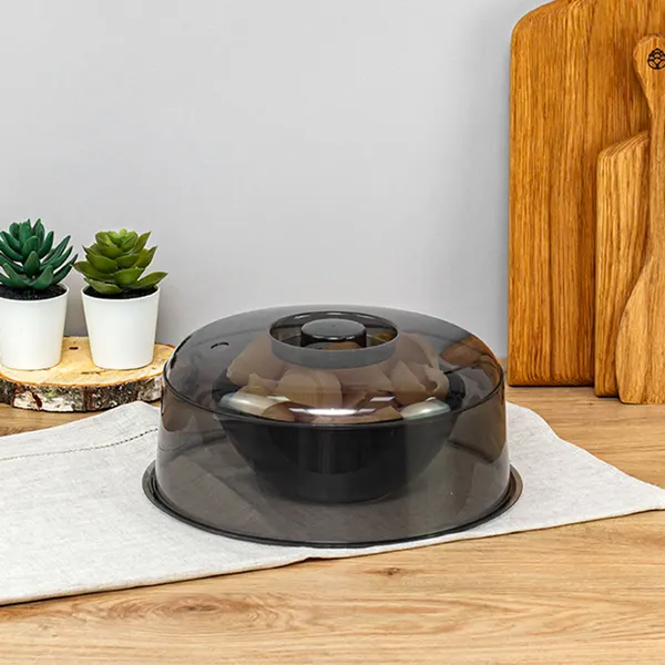 Крышка для микроволновки IDEA М1415 М-Пластика, графитовая, пластик, 24,5 см