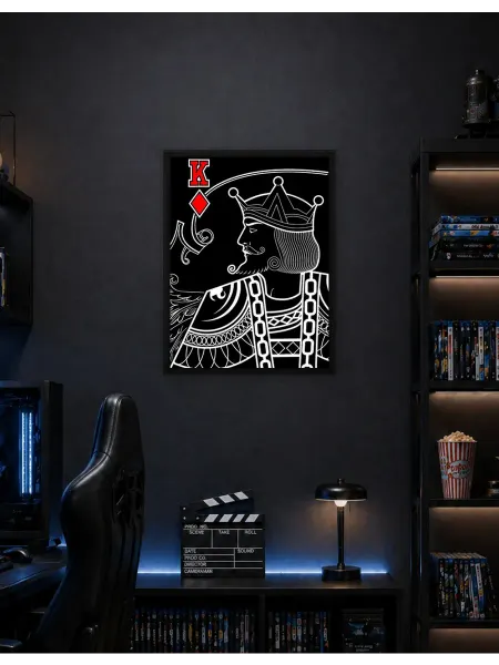 Postersbase Постер на стену Игральная карта «Король бубнов» 30x40
