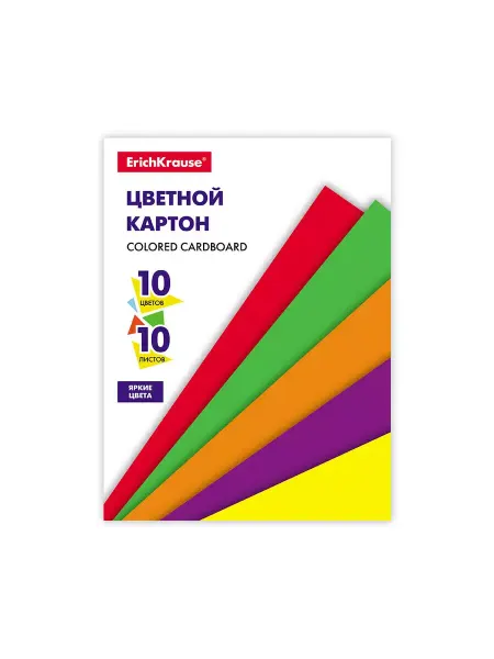 Картон цветной А4 10л. 10цв на склейке