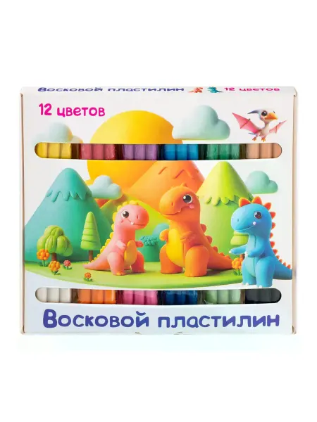 Пластилин для лепки детский Восковой пластилин 12 цветов DM